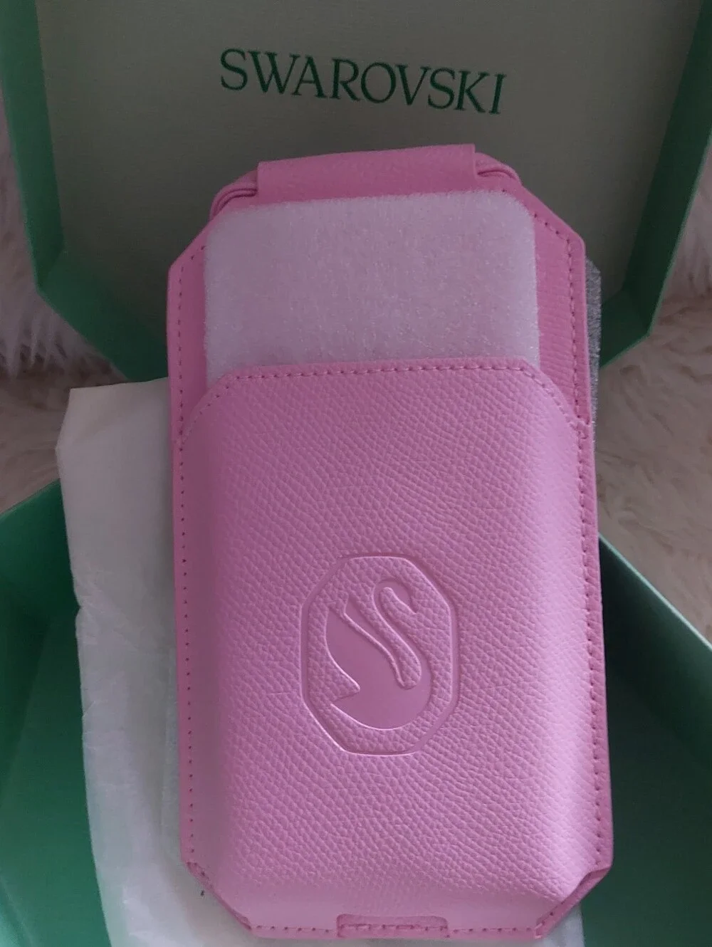 PINK SWAROVSKI Crossbody Phone Case Pouch